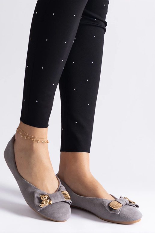 Ballerine grigie decorate con fiocco...
