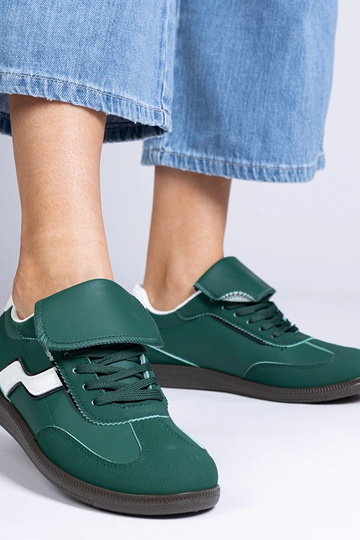 Scarpe sportive basse verdi da donna con lacci Edelmira 2