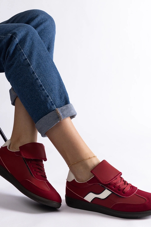 Sneakers rosse basse con lacci Edelmira