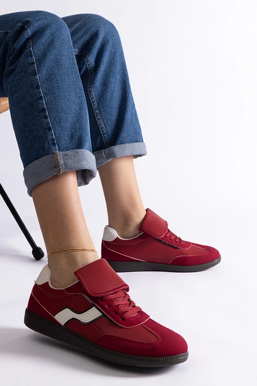 Sneakers rosse basse con lacci Edelmira