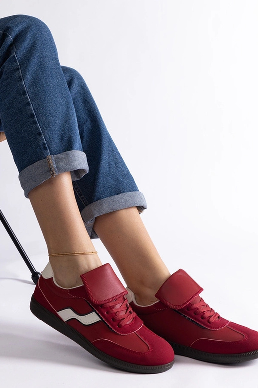 Sneakers rosse basse con lacci Edelmira