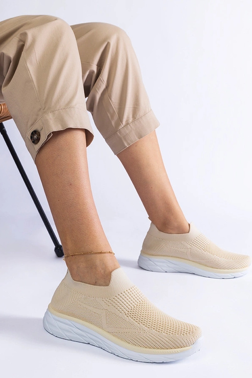 Sneakers sportive beige slip-on Aquilina