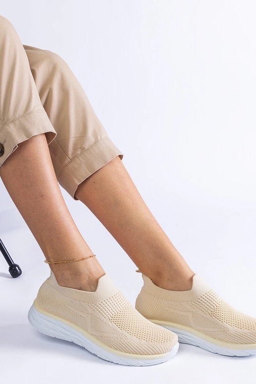 Sneakers sportive beige slip-on Aquilina