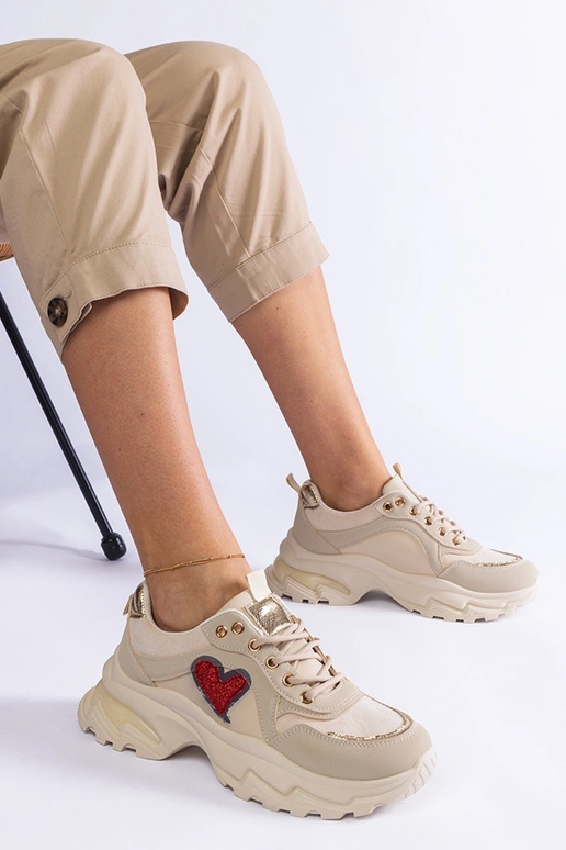 Sneakers Beige Martinez Heart Platform