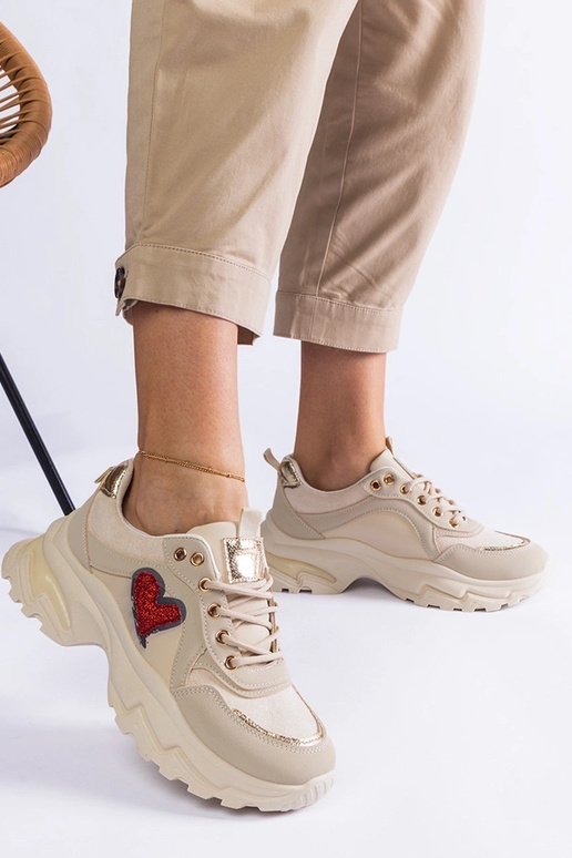 Sneakers Beige Martinez Heart Platform