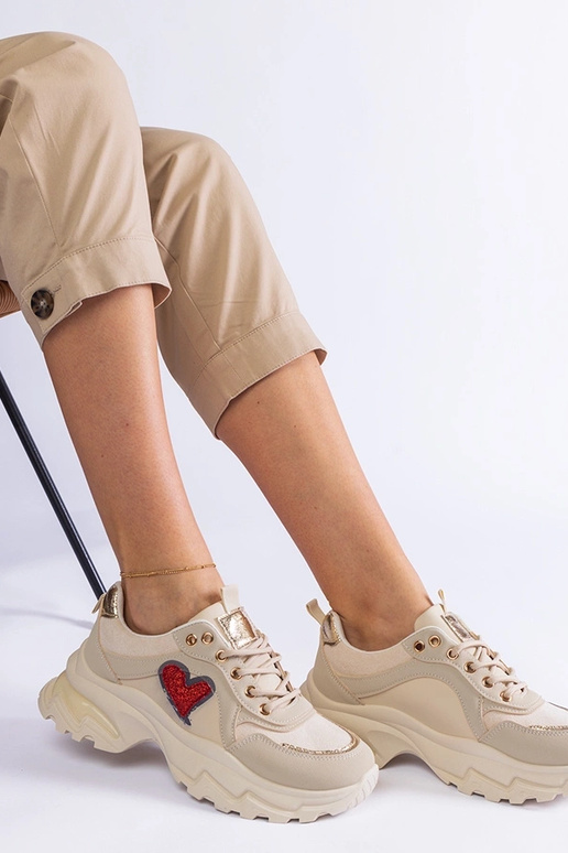 Sneakers Beige Martinez Heart Platform