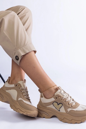 Sneakers con plateau Brown Heart di Martinez