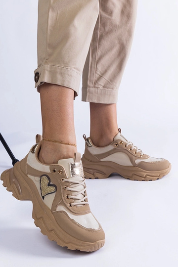 Sneakers con plateau Brown Heart di Martinez 2