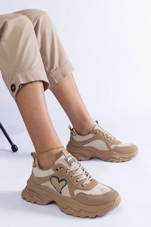 Sneakers con plateau Brown Heart di...