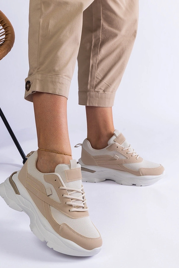 Sneakers beige con suola... 2