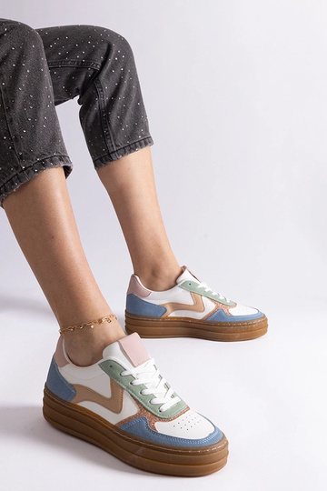 Sneakers blu con suola in...