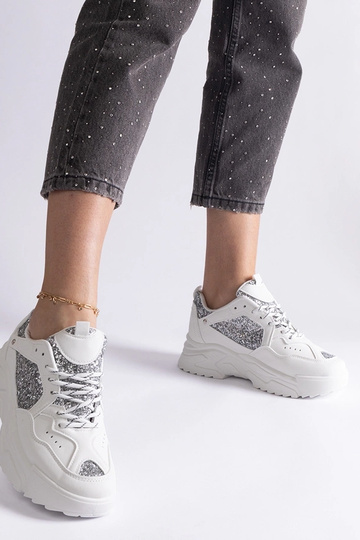 Sneakers donna bianche con...