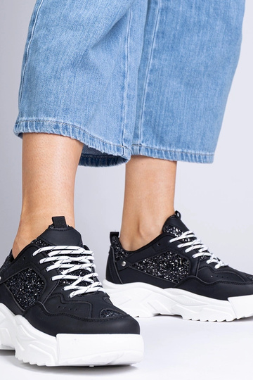 Sneakers nere da donna con inserti glitter Caraballo