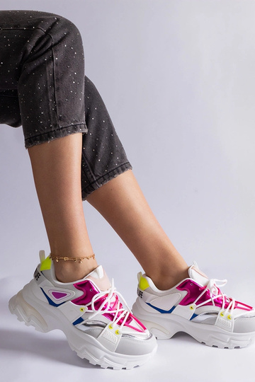 Sneakers sportive Sulamita bianche e rosa 2