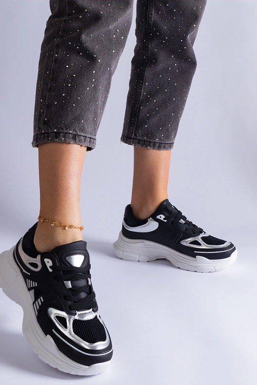 Sneakers da donna nere con inserti...