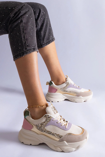 Sneakers multicolor con inserti glitter Clorinda
