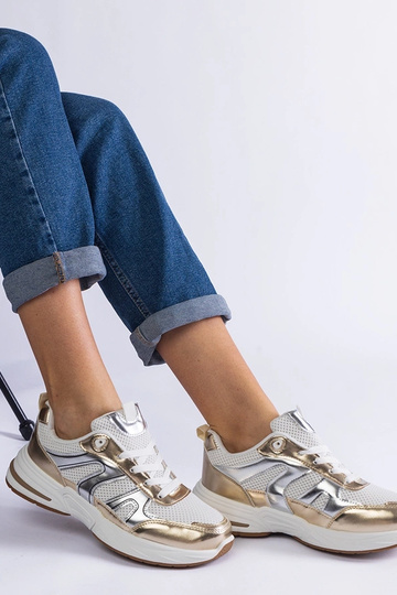 Sneakers sportive in tessuto con inserti dorati Elayne