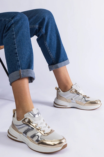 Sneakers sportive in tessuto con inserti dorati Elayne 2