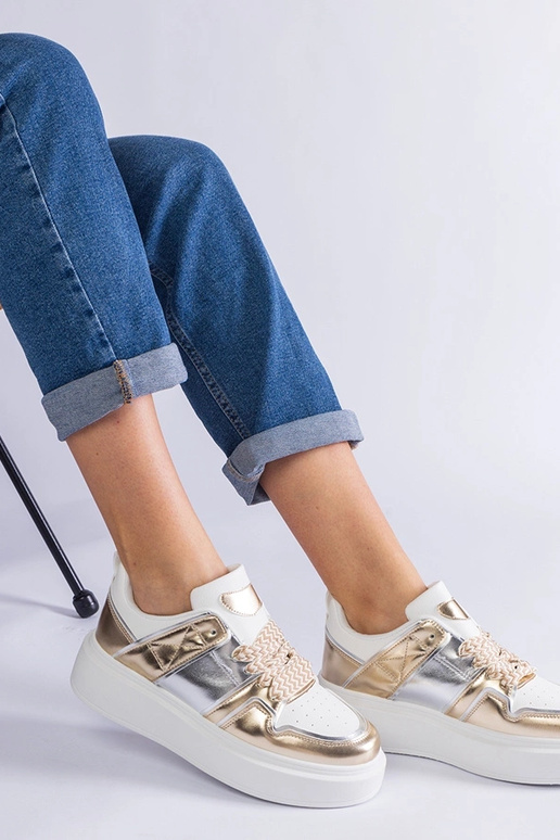 Sneakers Kimberly oro con inserti...