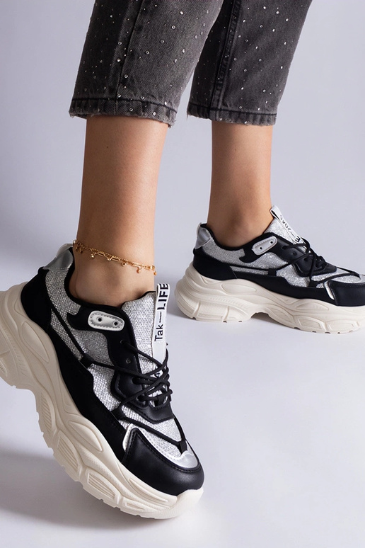 Sneakers nere con inserti glitter Rigel