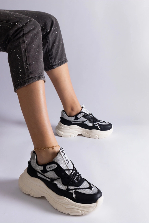 Sneakers nere con inserti glitter Rigel