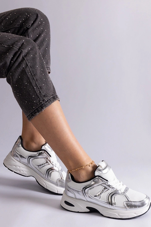 Sneakers sportive Ena bianche e argento