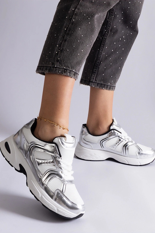 Sneakers sportive Ena bianche e argento