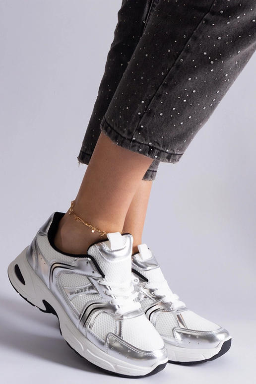 Sneakers sportive Ena bianche e argento