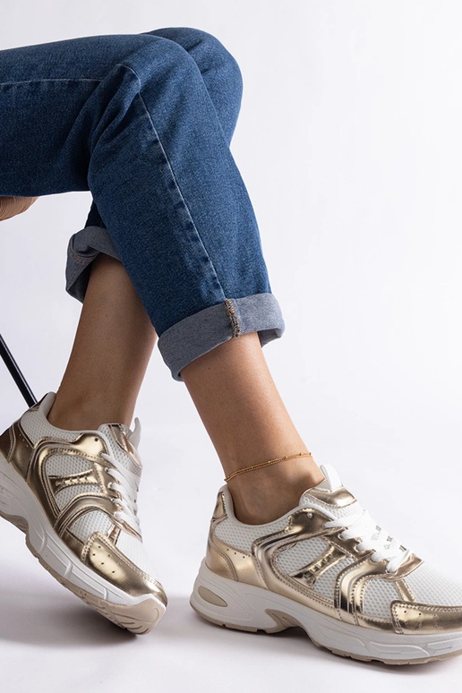 Sneakers sportive Ena bianche e oro