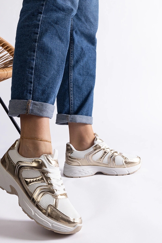 Sneakers sportive Ena bianche e oro