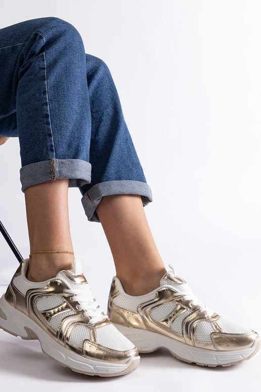 Sneakers sportive Ena bianche e oro