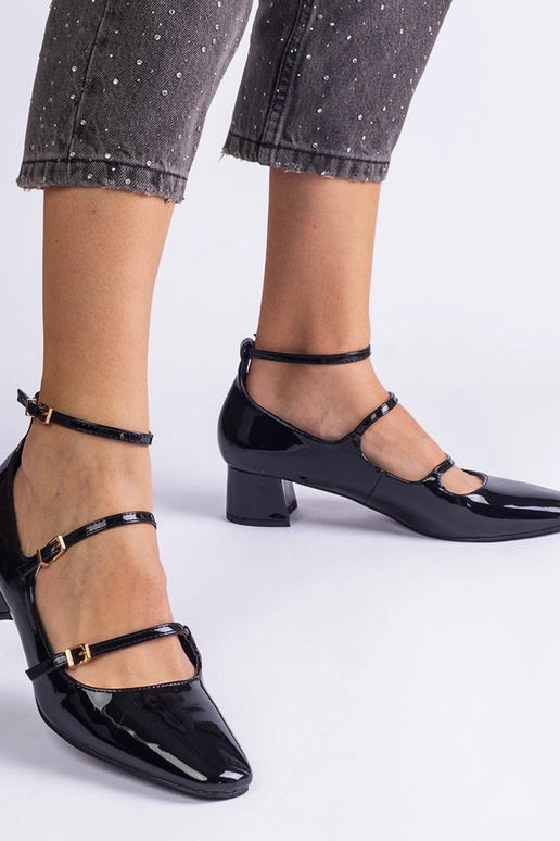 Décolleté in vernice nera con...