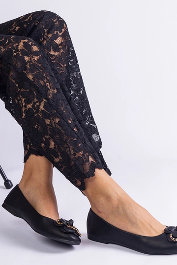 Ballerine nere decorate con un fiore America 2