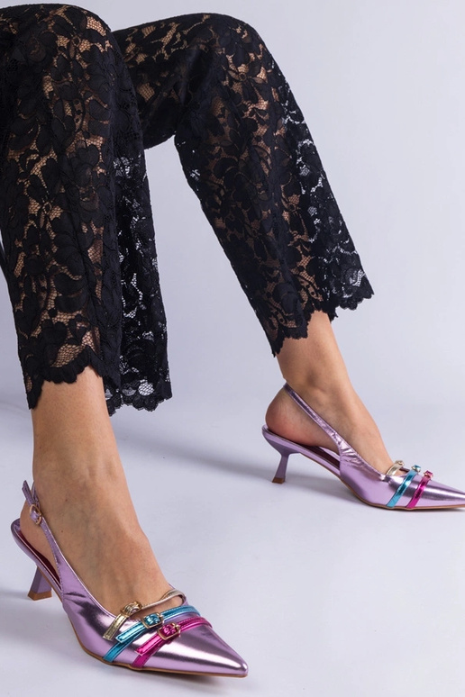 Scarpe col tacco a spillo viola con...