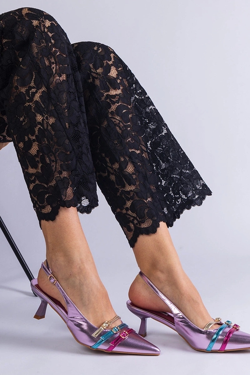 Scarpe col tacco a spillo viola con...