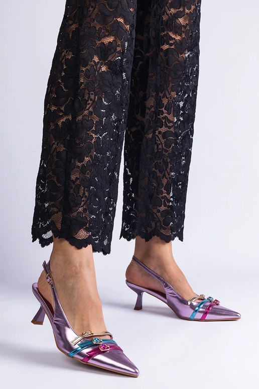 Scarpe col tacco a spillo viola con...