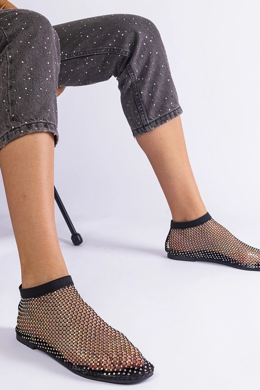 Sandali in rete nera con zirconi Antalia
