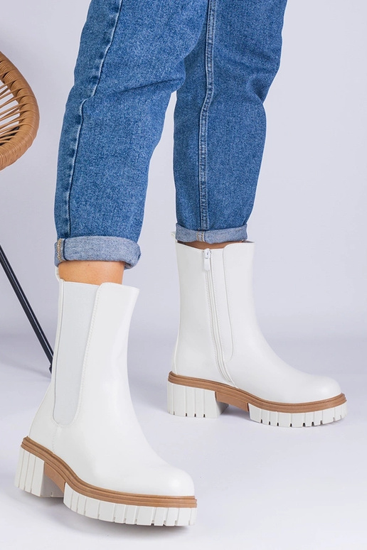 Stivaletti bianchi in similpelle Tantala