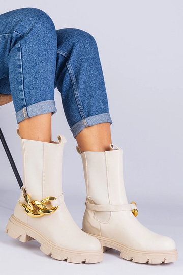 Stivaletti beige alla...