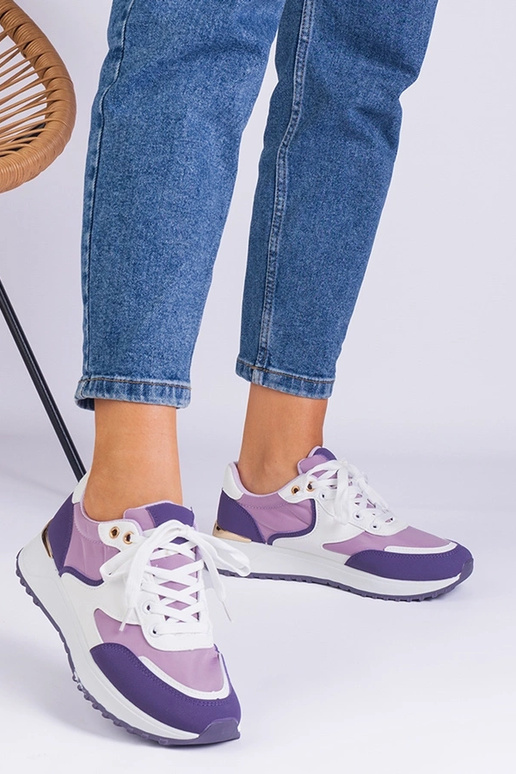 Sneakers da donna viola con inserto...