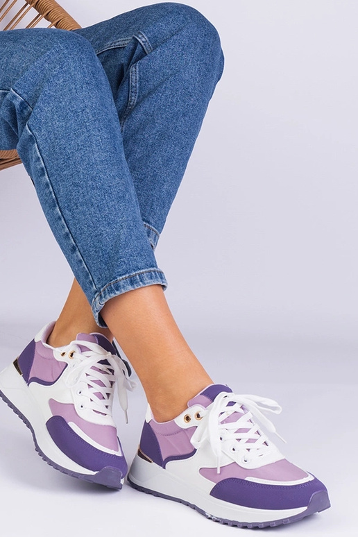 Sneakers da donna viola con inserto...