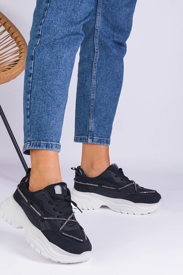 Sneakers nere da donna decorate con cordino in zircone Masala 2