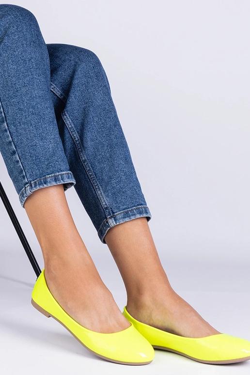 Ballerine Aurika in vernice giallo neon