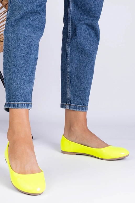 Ballerine Aurika in vernice giallo neon