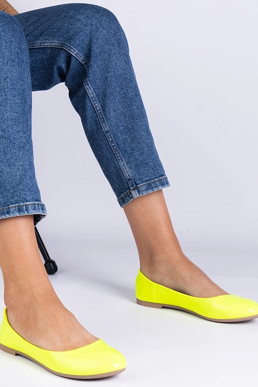 Ballerine Aurika in vernice giallo neon