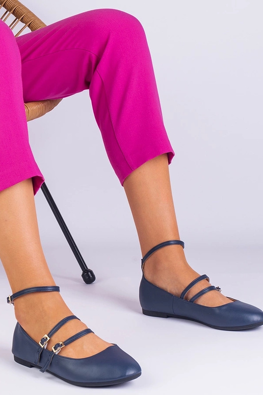 Ballerine in ecopelle blu navy con...