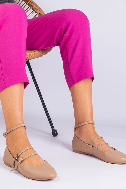 Ballerine beige in ecopelle con...