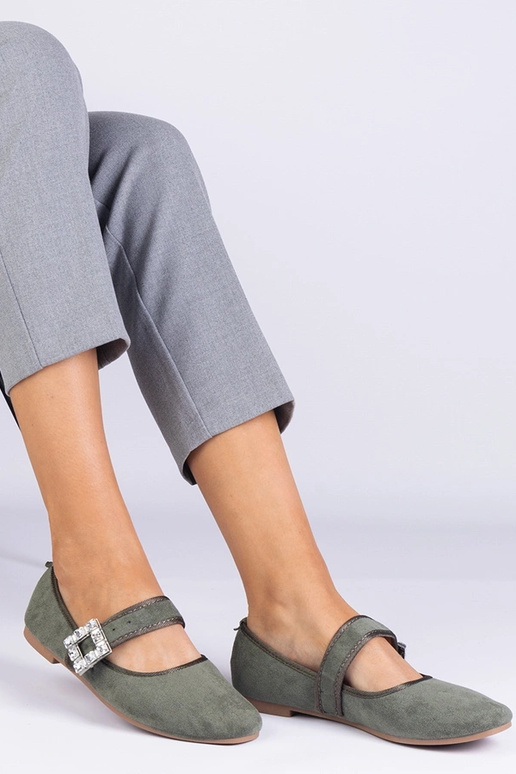 Ballerine verdi decorate con fibbia...