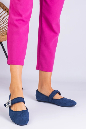 Ballerine blu navy decorate con fibbia in cristallo Demetra 2