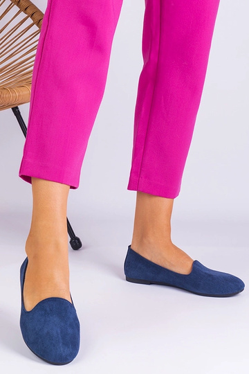 Ballerine classiche Valensia in scamosciato sintetico blu scuro 2